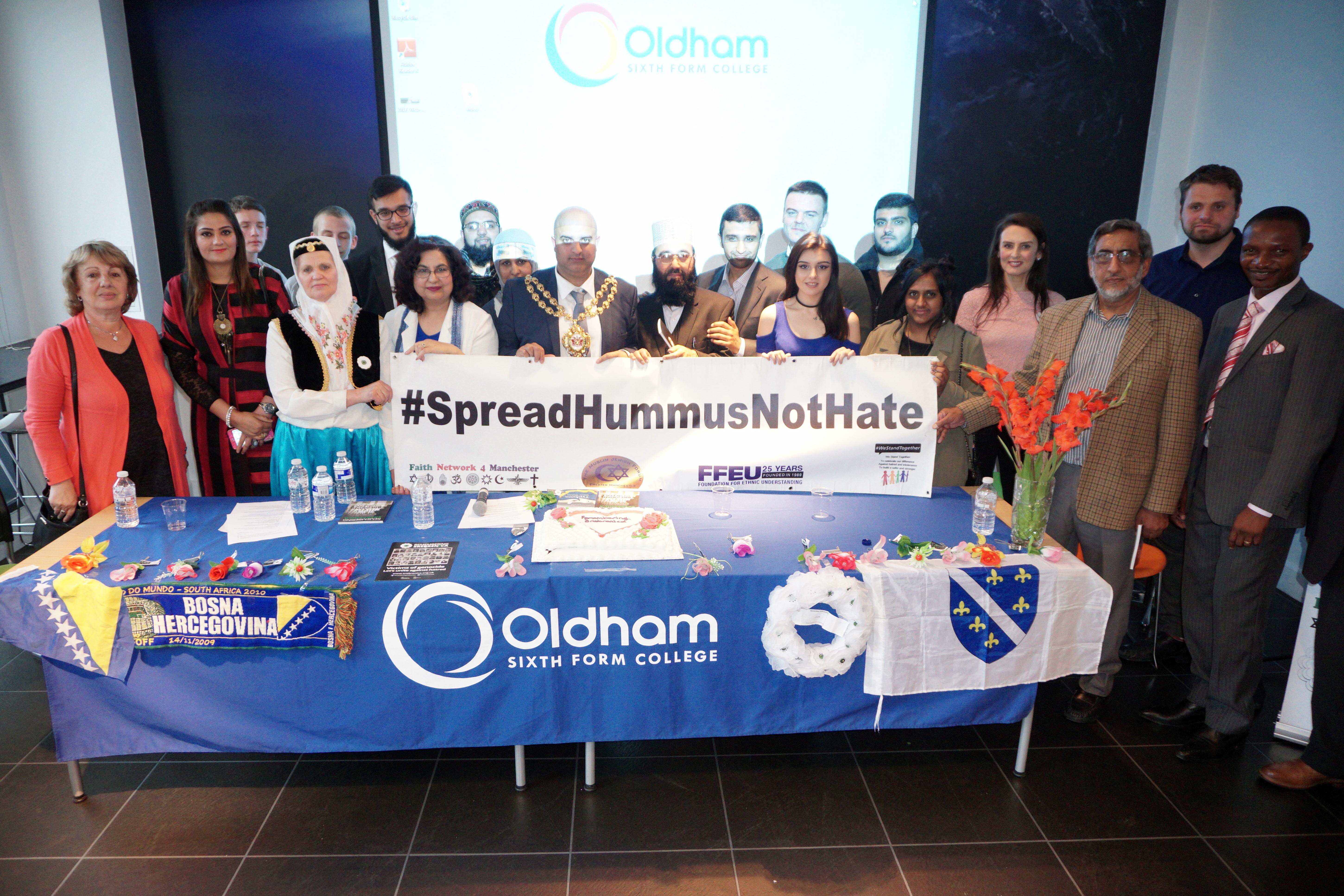 Remembering Srebrenica memorial Event at Oldham 6th Form College